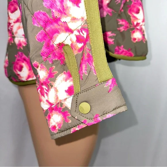 Free People FP Movement Printed Pippa Packable Puffer Jacket Sz S Pink Rose NWT - Picture 6 of 16